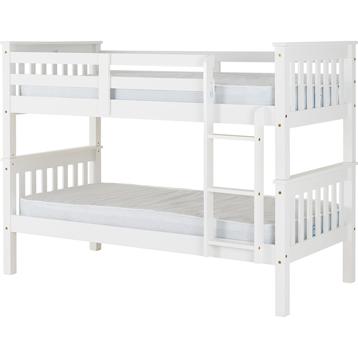 Neptune 3' Bunk Bed in White - Click Image to Close
